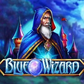 Blue Wizard slot visual from Quickspin available on rollingslots.app