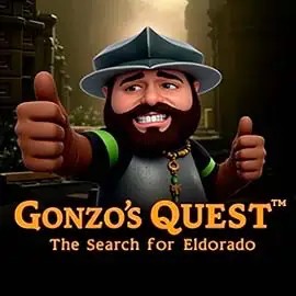 Gonzo's Quest logo – Slots by NetEnt at Rolling Slots Casino