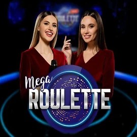 Mega Roulette slot logo by Pragmatic Play at Rolling Slots Casino