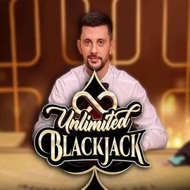 Unlimited Blackjack logo by Ezugi at Rolling Slots Casino